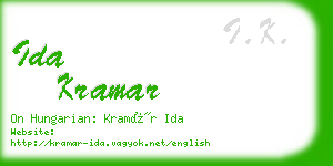 ida kramar business card